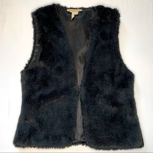 Vintage BCBGeneration Black Faux Fur Vest